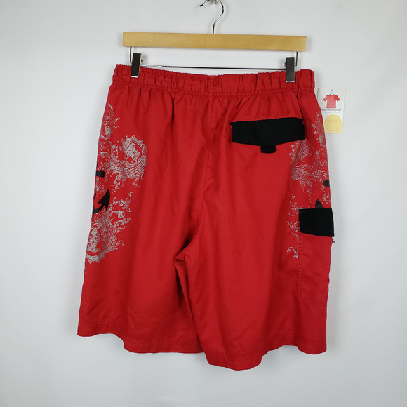Water Sport Mens Swim Trunks Sz L 36/38 Red - Picture 2 of 7